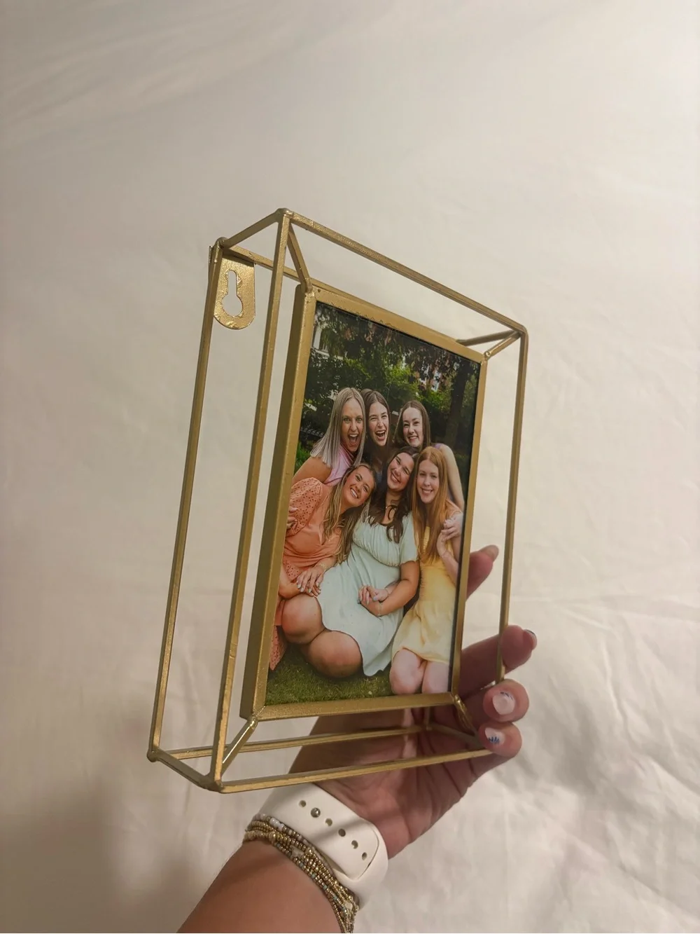 4x6 Gold Geometric Metal Photo Frame - Home Accents